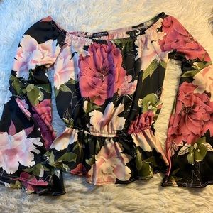 Floral Bell Sleeve Blouse
